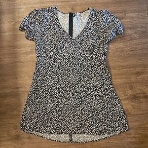 Elegant Black and White Floral Dress